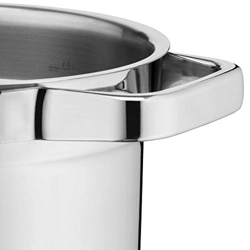 WMF Compact Cuisine Olla Grande 24 cm 5,6L con Tapa Cristal, Acero Inoxidable Cromargan Pulido, Apilable, Sin Revestimiento
