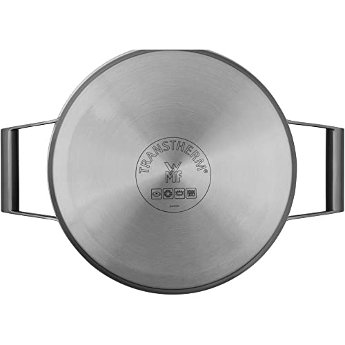 WMF Comfort Line Juego de Ollas 5 Piezas para Inducción, Acero Inoxidable Cromargan Mate, Tapas Cristal, Apilables, Escala, Sin Revestimiento