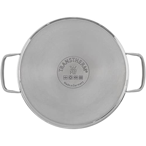 WMF Compact Cuisine Batería de Cocina 5 Piezas, Acero Inoxidable Cromargan Pulido, Inducción, Tapas Cristal, Sin Recubrimiento, Escala Interior