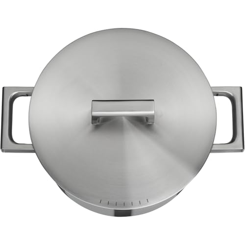 WMF Ultimate Cool Olla 24 cm 6,5L con Tapa, Acero Inoxidable Cromargan Mate, Apta Inducción y Lavavajillas, Sin Revestimiento