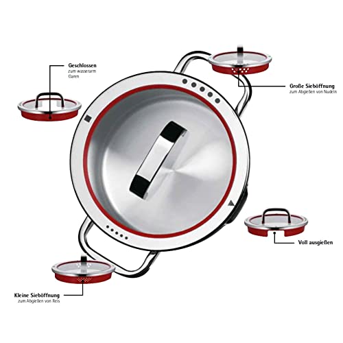 WMF Function 4 Batería de Cocina 5 Piezas, Acero Inoxidable, Inducción, Cacerolas 16/20/24 cm con Tapa y Cazo 16 cm