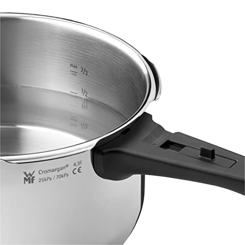 WMF Perfect Set Olla Rápida Ø22 cm 8,5L + Cuerpo 4,5L, Protección Contra Llamas, Acero Inoxidable Cromargan, Apta para Inducción