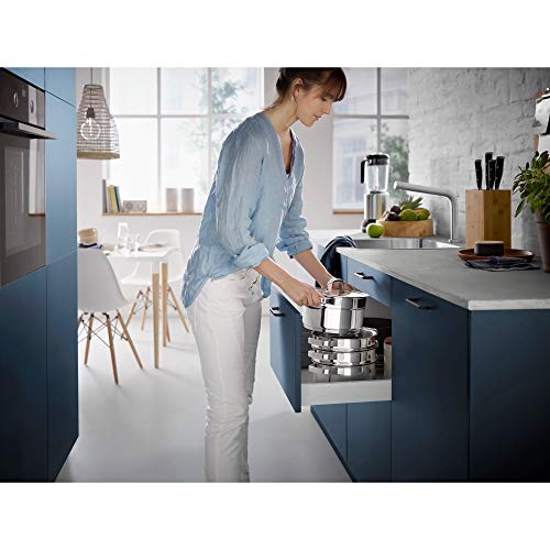WMF Compact Cuisine Olla Grande 24 cm 5,6L con Tapa Cristal, Acero Inoxidable Cromargan Pulido, Apilable, Sin Revestimiento