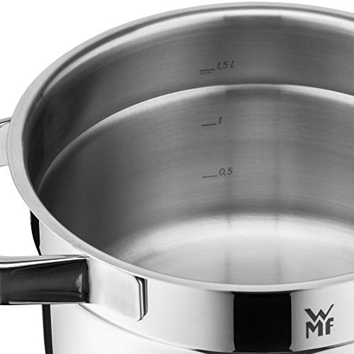WMF Compact Cuisine Olla Grande 24 cm 5,6L con Tapa Cristal, Acero Inoxidable Cromargan Pulido, Apilable, Sin Revestimiento