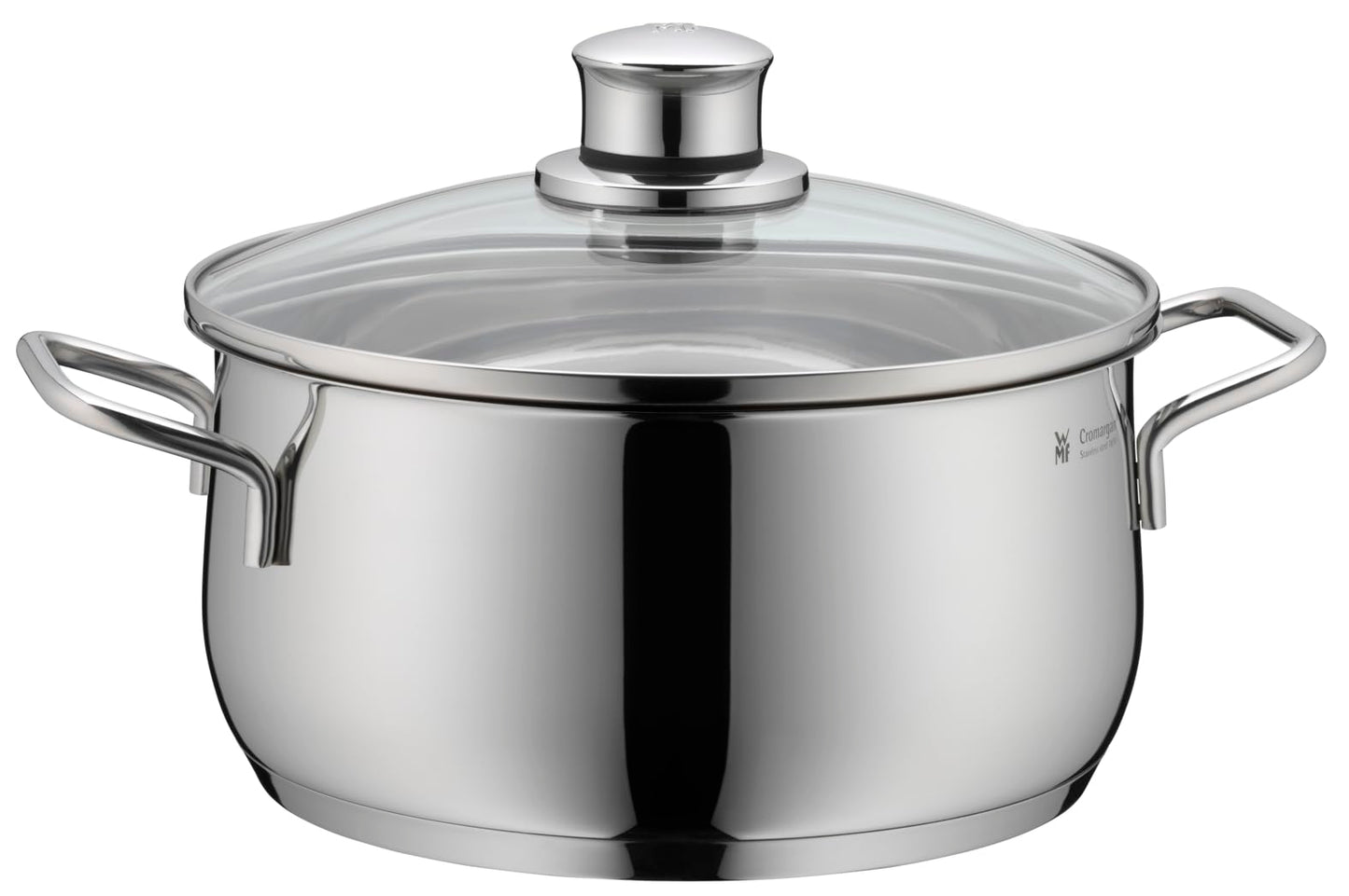 WMF Diadem Plus Batería de Cocina 5 Piezas, Acero Inoxidable, Inducción, Cacerolas 16/20/24 cm, Cacerola baja 20 cm, Cazo 16 cm con 4 Tapas Cristal