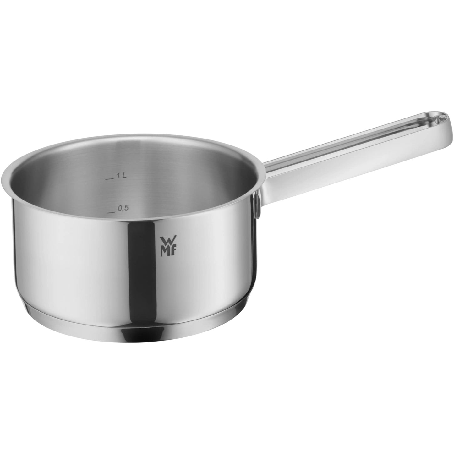 WMF Belmonte Juego de Cacerolas 5 Piezas para Inducción, Acero Inoxidable Cromargan Pulido, Tapas de Cristal, Sin Revestimiento
