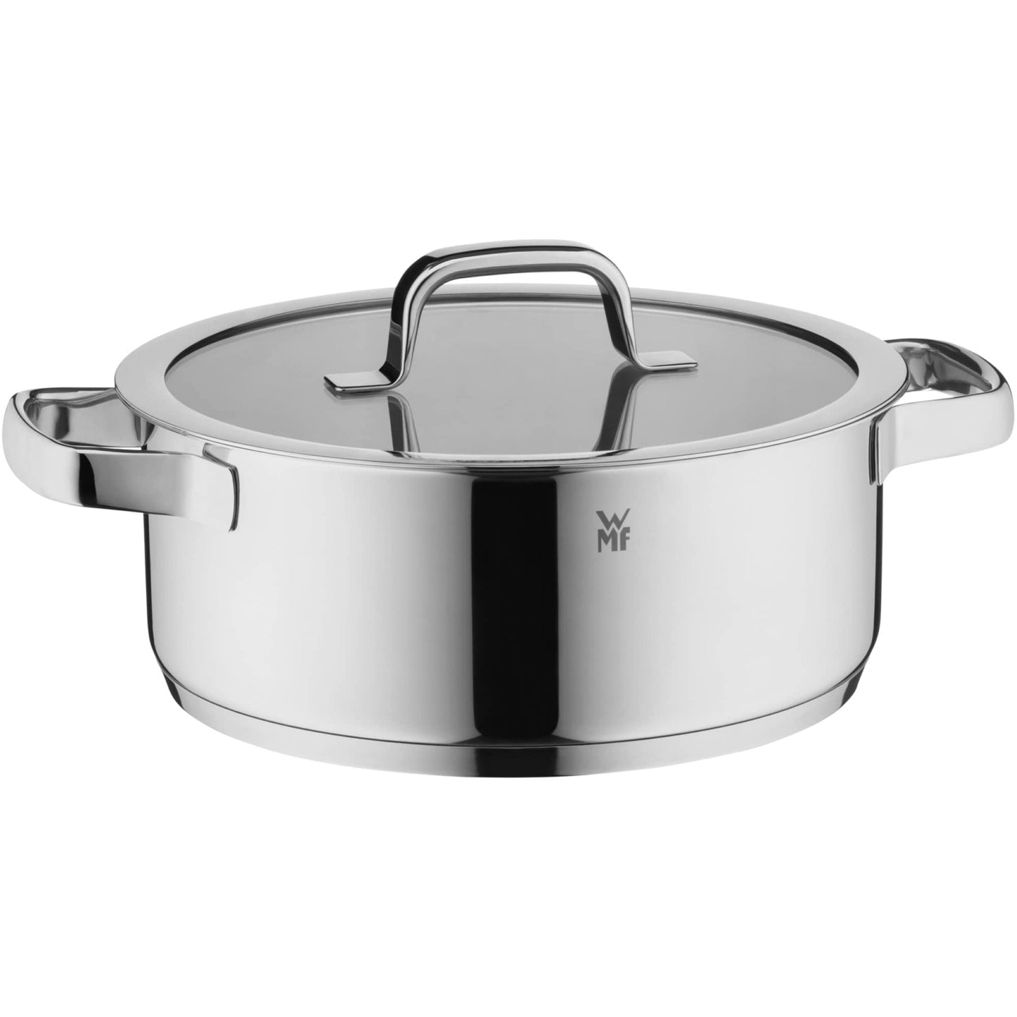 WMF Compact Cuisine Batería de Cocina 5 Piezas, Acero Inoxidable Cromargan Pulido, Inducción, Tapas Cristal, Sin Recubrimiento, Escala Interior