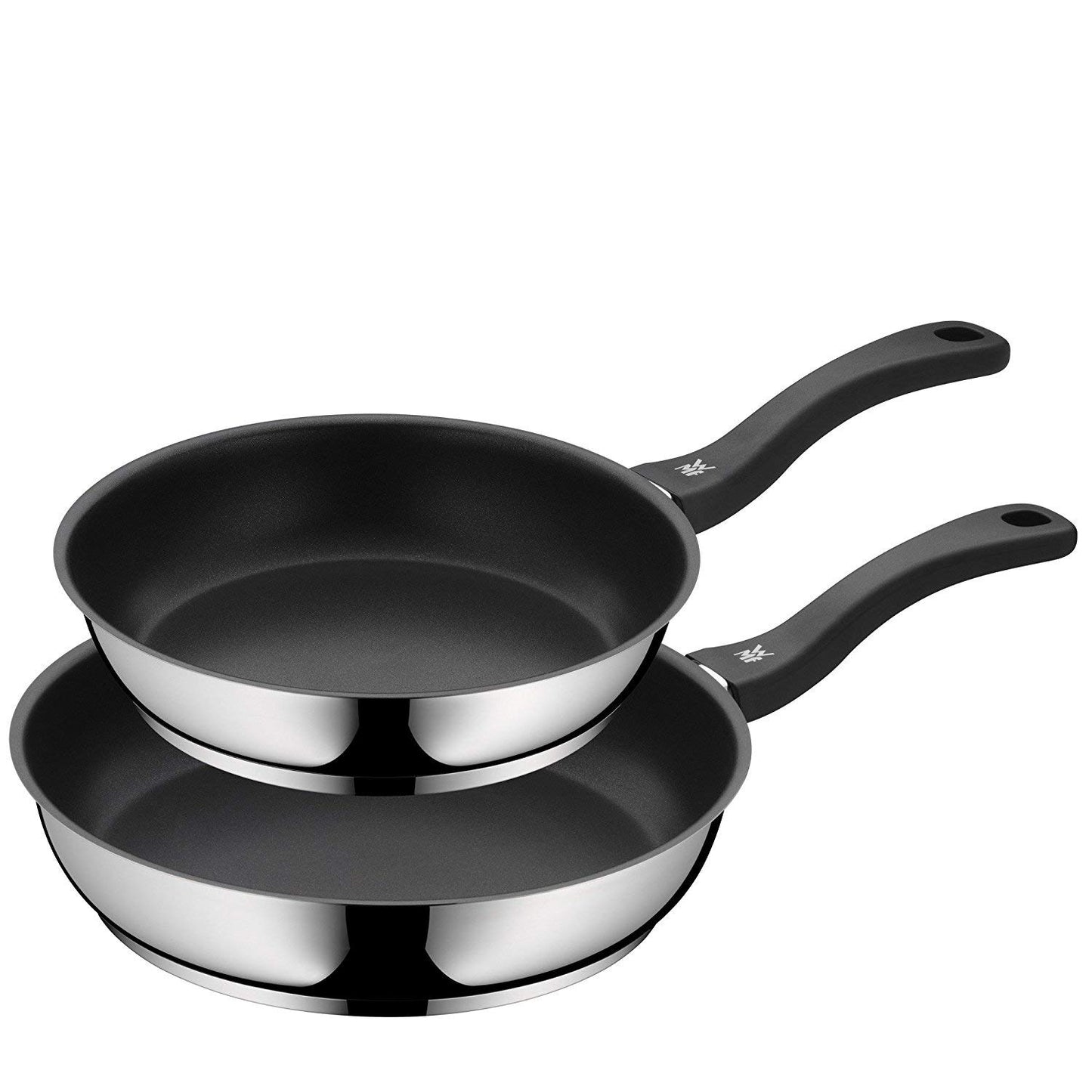 WMF Provence Plus Batería Cocina Acero Inoxidable Cromargan, Tapas Cristal + Set 2 Sartenes Devil 24/28 cm, Antiadherente, Inducción y Todo Tipo Cocinas