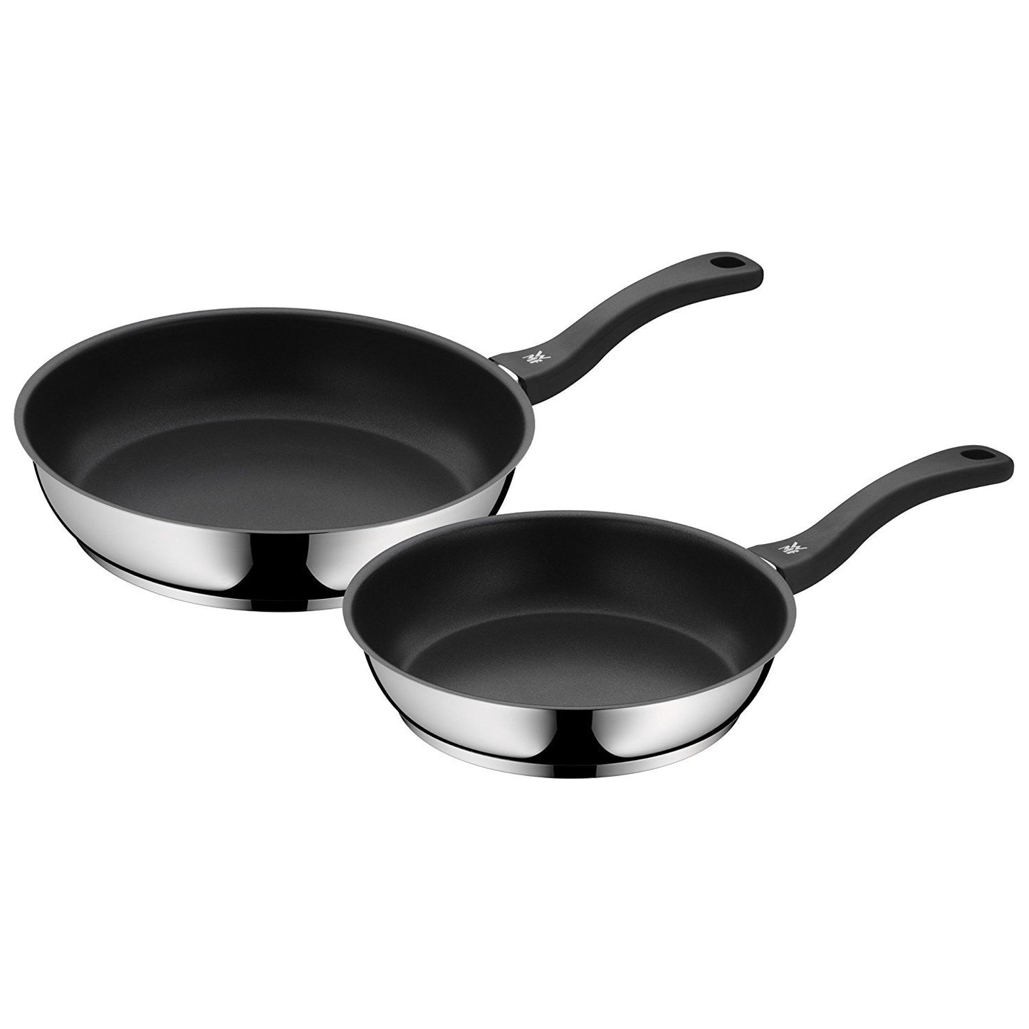 WMF Provence Plus Batería Cocina Acero Inoxidable Cromargan, Tapas Cristal + Set 2 Sartenes Devil 24/28 cm, Antiadherente, Inducción y Todo Tipo Cocinas
