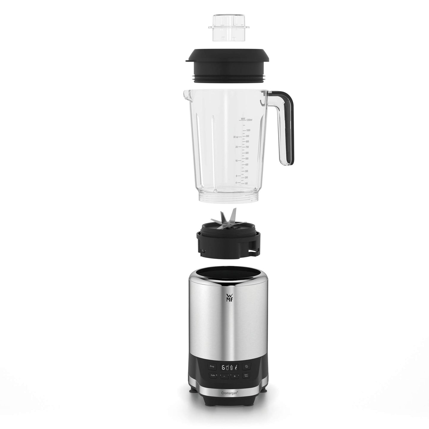 WMF Kult Pro Batidora de Vaso Multifuncional 1,2L, 1200W, 6 Velocidades, Accesorios Incluidos, Libre de BPA, Tritan y Acero Inoxidable Cromargan