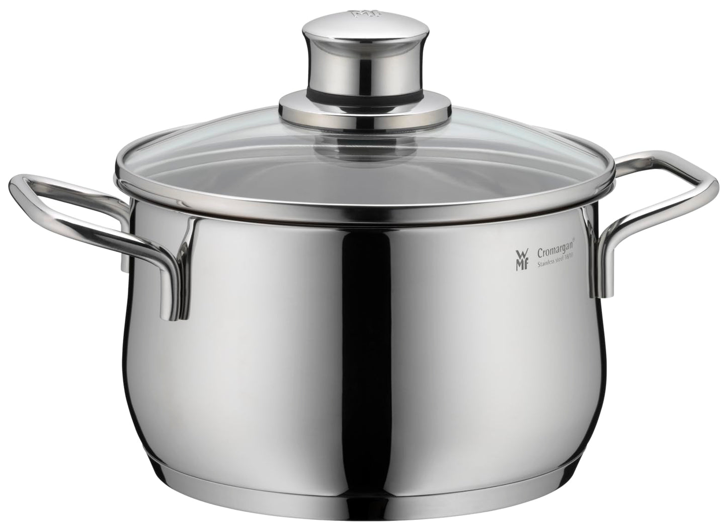 WMF Diadem Plus Batería de Cocina 5 Piezas, Acero Inoxidable, Inducción, Cacerolas 16/20/24 cm, Cacerola baja 20 cm, Cazo 16 cm con 4 Tapas Cristal
