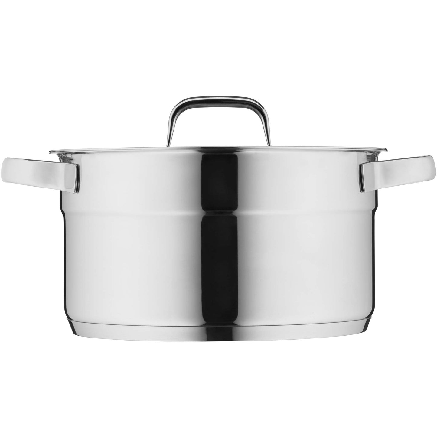 WMF Compact Cuisine Olla Grande 24 cm 5,6L con Tapa Cristal, Acero Inoxidable Cromargan Pulido, Apilable, Sin Revestimiento