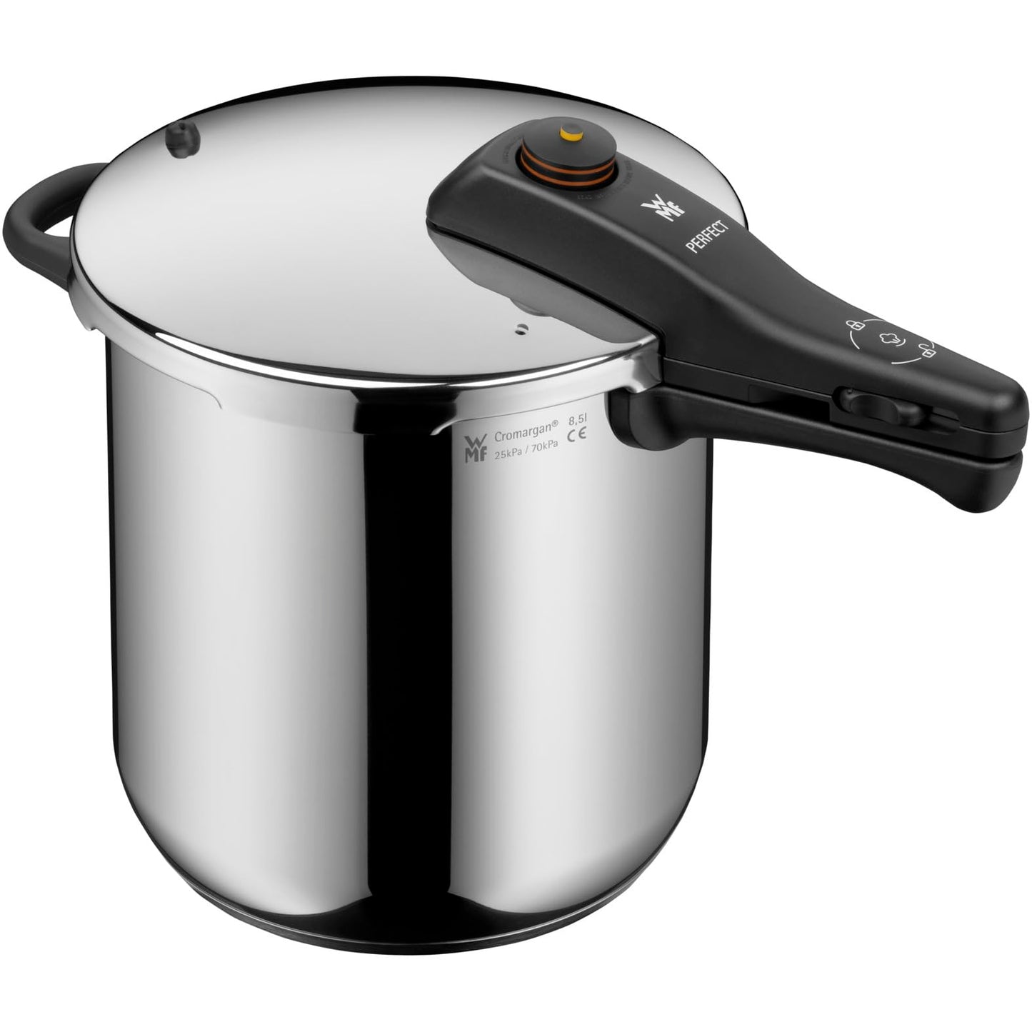 WMF Perfect Set Olla Rápida Ø22 cm 8,5L + Cuerpo 4,5L, Protección Contra Llamas, Acero Inoxidable Cromargan, Apta para Inducción