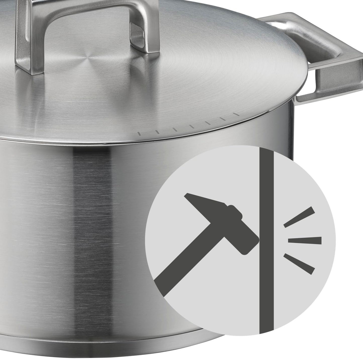 WMF Ultimate Cool Olla 24 cm 6,5L con Tapa, Acero Inoxidable Cromargan Mate, Apta Inducción y Lavavajillas, Sin Revestimiento