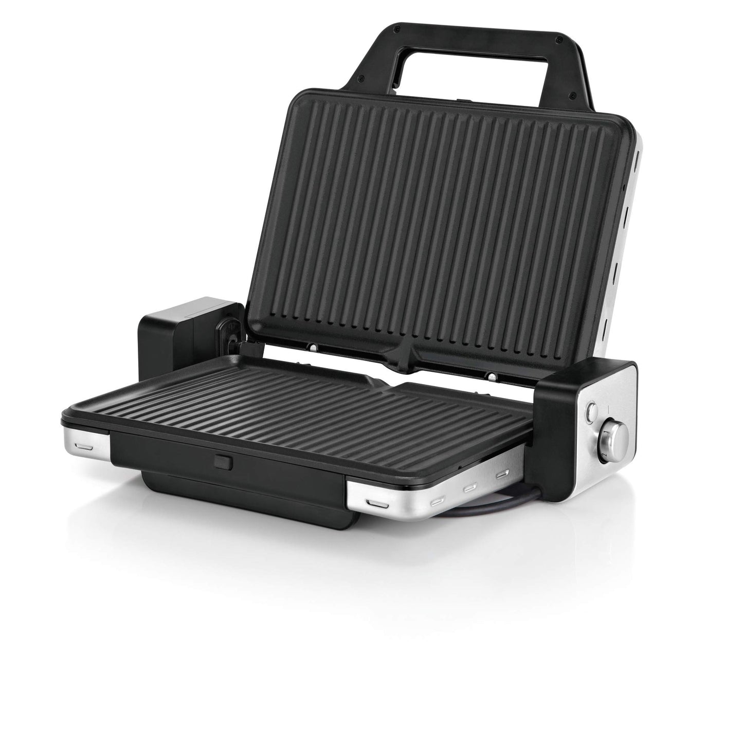 WMF Lono - Contact Grill 2 en 1, 2100 W, Temperatura y altura ajustable, Bandeja antigoteo, 2 placas de aluminio fundido