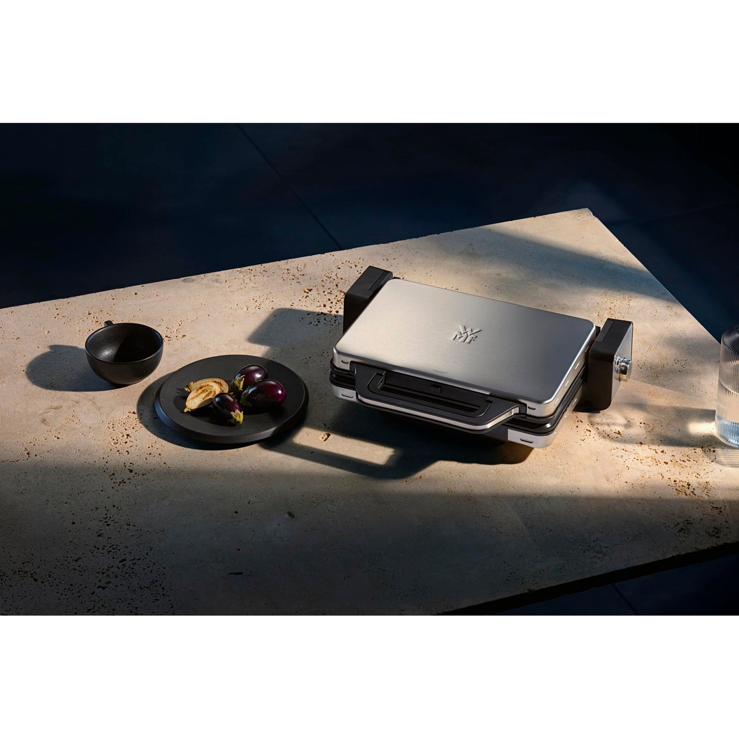 WMF Lono - Contact Grill 2 en 1, 2100 W, Temperatura y altura ajustable, Bandeja antigoteo, 2 placas de aluminio fundido