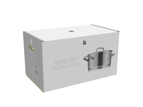 WMF Gourmet Plus Batería de Cocina 5 Piezas, Acero Inoxidable, Inducción, Cacerolas 16/20/24 cm, Cacerola baja 20 cm, Cazo 16 cm con 4 Tapas Acero
