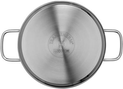 WMF Diadem Plus Batería de Cocina 5 Piezas, Acero Inoxidable, Inducción, Cacerolas 16/20/24 cm, Cacerola baja 20 cm, Cazo 16 cm con 4 Tapas Cristal
