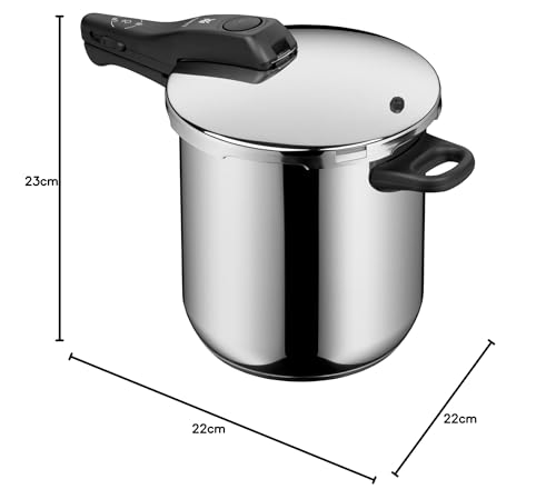 WMF Perfect Set Olla Rápida Ø22 cm 8,5L + Cuerpo 4,5L, Protección Contra Llamas, Acero Inoxidable Cromargan, Apta para Inducción