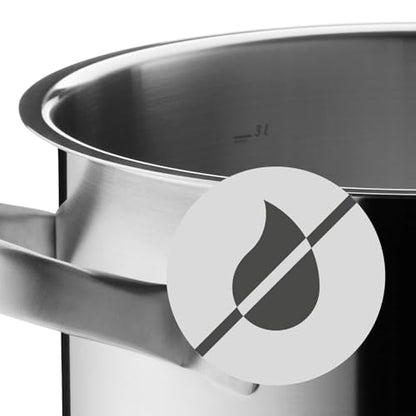 WMF Gourmet Plus Batería de Cocina 5 Piezas, Acero Inoxidable, Inducción, Cacerolas 16/20/24 cm, Cacerola baja 20 cm, Cazo 16 cm con 4 Tapas Acero
