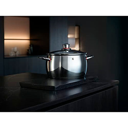 WMF Quality One Batería de Cocina 5 Piezas, Acero Inoxidable, Inducción, Cacerolas 16/20/24 cm, Cacerola baja 20 cm, Cazo 16 cm con 4 Tapas Cristal