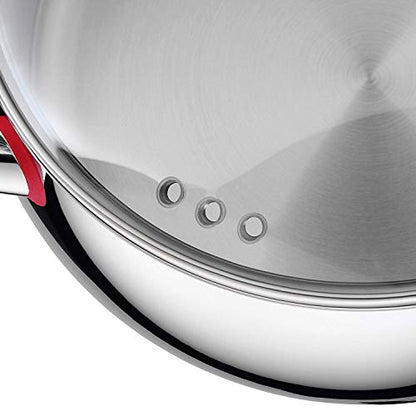 WMF Quality One Batería de Cocina 5 Piezas, Acero Inoxidable, Inducción, Cacerolas 16/20/24 cm, Cacerola baja 20 cm, Cazo 16 cm con 4 Tapas Cristal