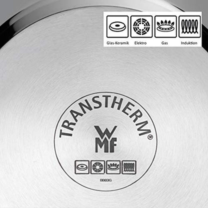 WMF Compact Cuisine Olla Grande 24 cm 5,6L con Tapa Cristal, Acero Inoxidable Cromargan Pulido, Apilable, Sin Revestimiento