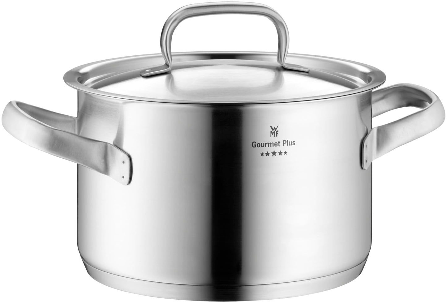WMF Gourmet Plus Batería de Cocina 5 Piezas, Acero Inoxidable, Inducción, Cacerolas 16/20/24 cm, Cacerola baja 20 cm, Cazo 16 cm con 4 Tapas Acero