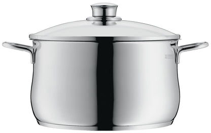 WMF Diadem Plus Batería de Cocina 5 Piezas, Acero Inoxidable, Inducción, Cacerolas 16/20/24 cm, Cacerola baja 20 cm, Cazo 16 cm con 4 Tapas Cristal