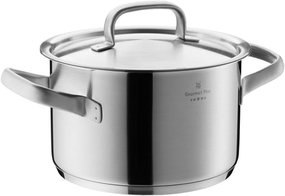 WMF Gourmet Plus Batería de Cocina 5 Piezas, Acero Inoxidable, Inducción, Cacerolas 16/20/24 cm, Cacerola baja 20 cm, Cazo 16 cm con 4 Tapas Acero