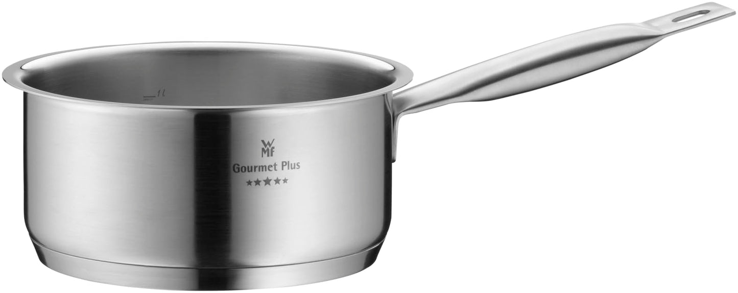 WMF Gourmet Plus Batería de Cocina 5 Piezas, Acero Inoxidable, Inducción, Cacerolas 16/20/24 cm, Cacerola baja 20 cm, Cazo 16 cm con 4 Tapas Acero
