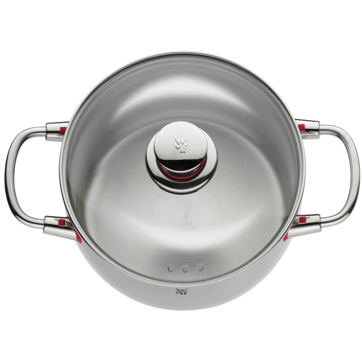 WMF Quality One Batería de Cocina 5 Piezas, Acero Inoxidable, Inducción, Cacerolas 16/20/24 cm, Cacerola baja 20 cm, Cazo 16 cm con 4 Tapas Cristal
