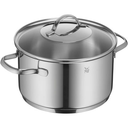 WMF Provence Plus Batería de Cocina 5 Piezas, Acero Inoxidable, Inducción, Cacerolas 16/20/24 cm, Cacerola baja 20 cm, Cazo 16 cm con 4 Tapas Cristal
