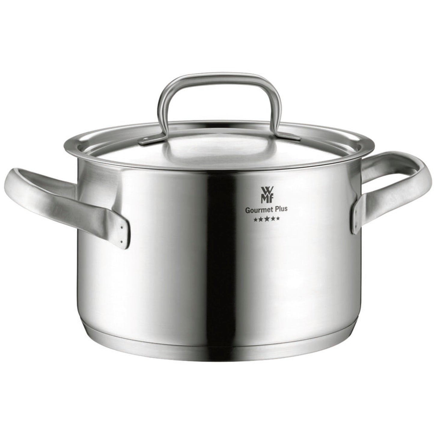 WMF Gourmet Plus Batería de Cocina 5 Piezas, Acero Inoxidable, Inducción, Cacerolas 16/20/24 cm, Cacerola baja 20 cm, Cazo 16 cm con 4 Tapas Acero