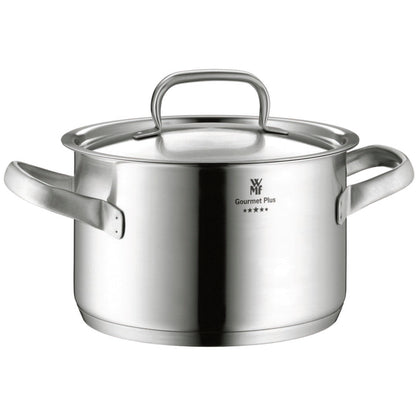 WMF Gourmet Plus Batería de Cocina 5 Piezas, Acero Inoxidable, Inducción, Cacerolas 16/20/24 cm, Cacerola baja 20 cm, Cazo 16 cm con 4 Tapas Acero