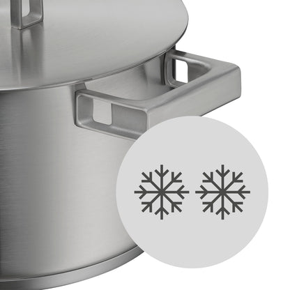 WMF Ultimate Cool Olla 24 cm 6,5L con Tapa, Acero Inoxidable Cromargan Mate, Apta Inducción y Lavavajillas, Sin Revestimiento