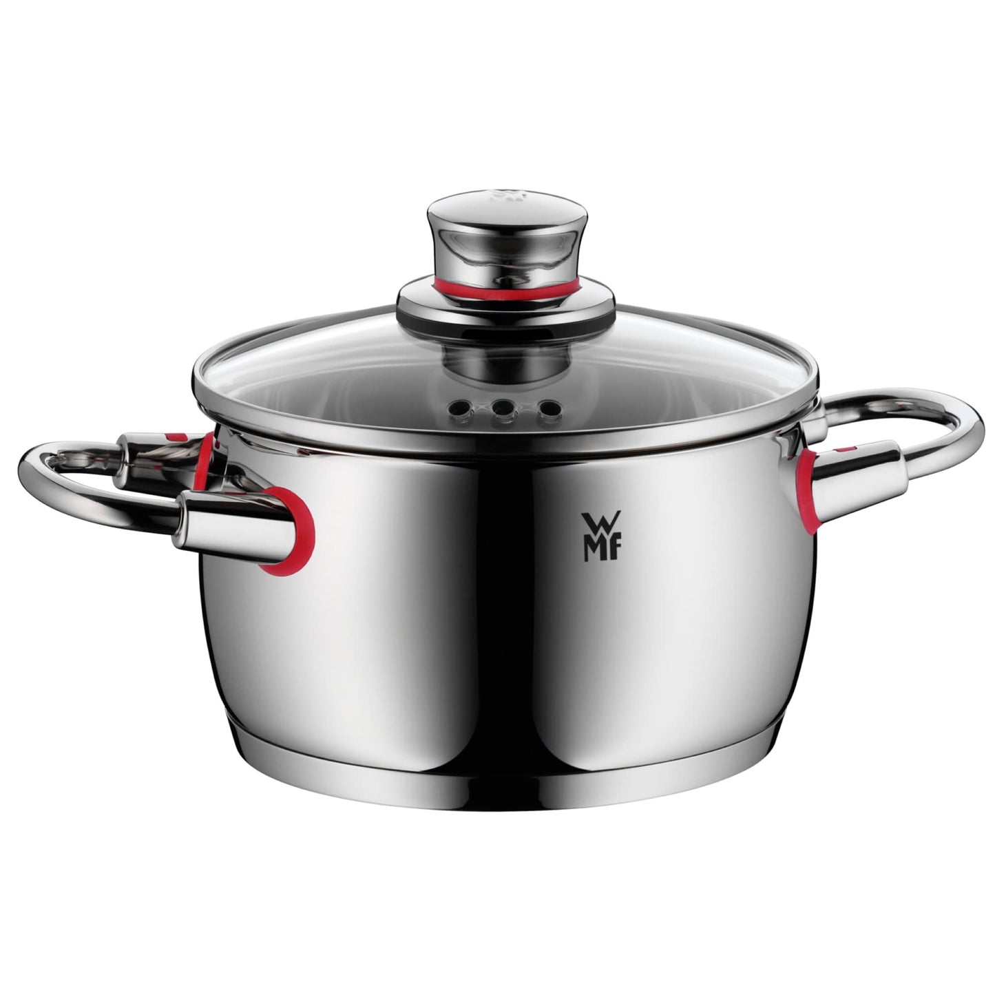 WMF Quality One Batería de Cocina 5 Piezas, Acero Inoxidable, Inducción, Cacerolas 16/20/24 cm, Cacerola baja 20 cm, Cazo 16 cm con 4 Tapas Cristal