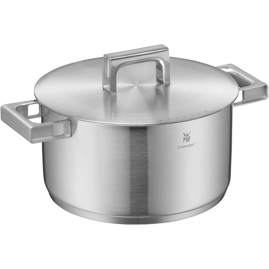 WMF Ultimate Cool Olla 24 cm 6,5L con Tapa, Acero Inoxidable Cromargan Mate, Apta Inducción y Lavavajillas, Sin Revestimiento