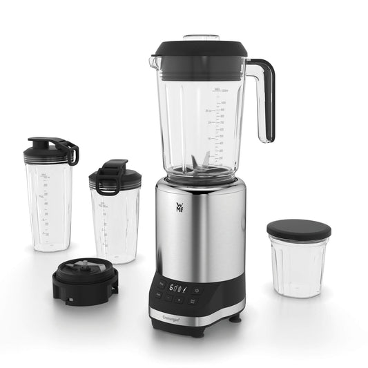 WMF Kult Pro Batidora de Vaso Multifuncional 1,2L, 1200W, 6 Velocidades, Accesorios Incluidos, Libre de BPA, Tritan y Acero Inoxidable Cromargan