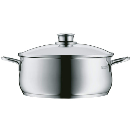 WMF Diadem Plus Batería de Cocina 4 Piezas, Acero Inoxidable, Inducción, Cacerolas 16/20/24 cm, Cacerola baja 20 cm con 4 Tapas de Cristal