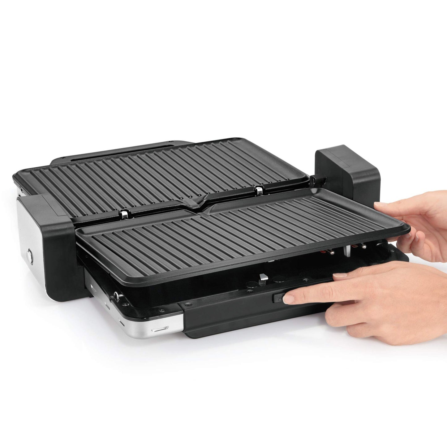 WMF Lono - Contact Grill 2 en 1, 2100 W, Temperatura y altura ajustable, Bandeja antigoteo, 2 placas de aluminio fundido