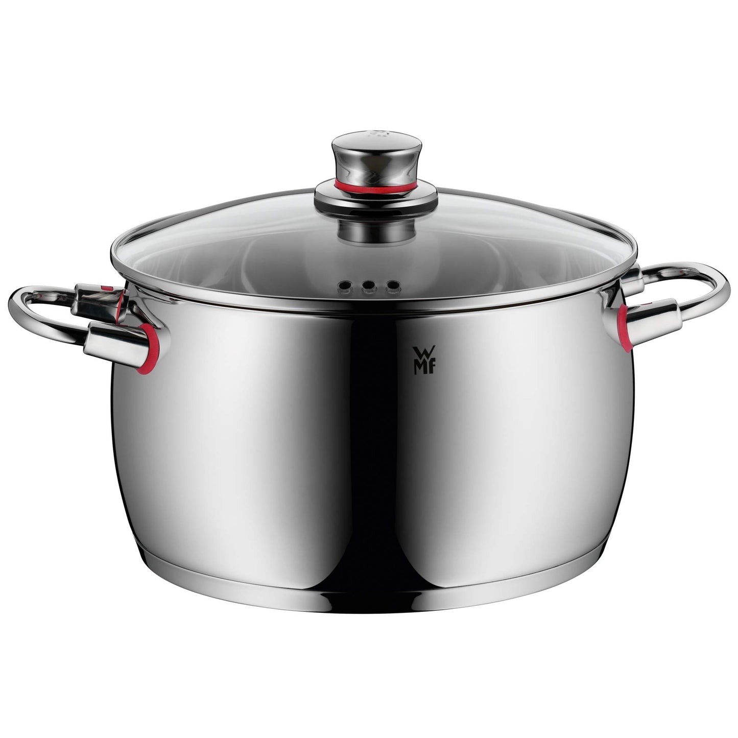 WMF Quality One Batería de Cocina 5 Piezas, Acero Inoxidable, Inducción, Cacerolas 16/20/24 cm, Cacerola baja 20 cm, Cazo 16 cm con 4 Tapas Cristal